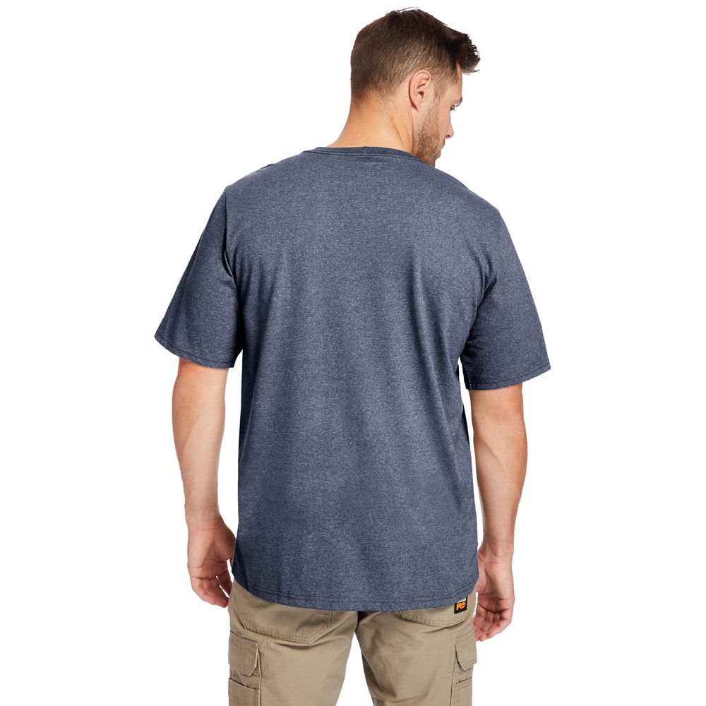 Timberland Mens T-Shirts PRO® Big & Tall Base Plate Short-Sleeve - Navy - India QT3782094